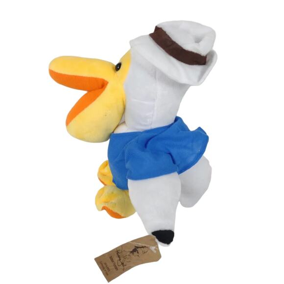 2014 NWT Panama Jack 10" Pelican Bird Stuffed Animal Plush Toy w/ Hat & Shirt - Picture 2 of 10